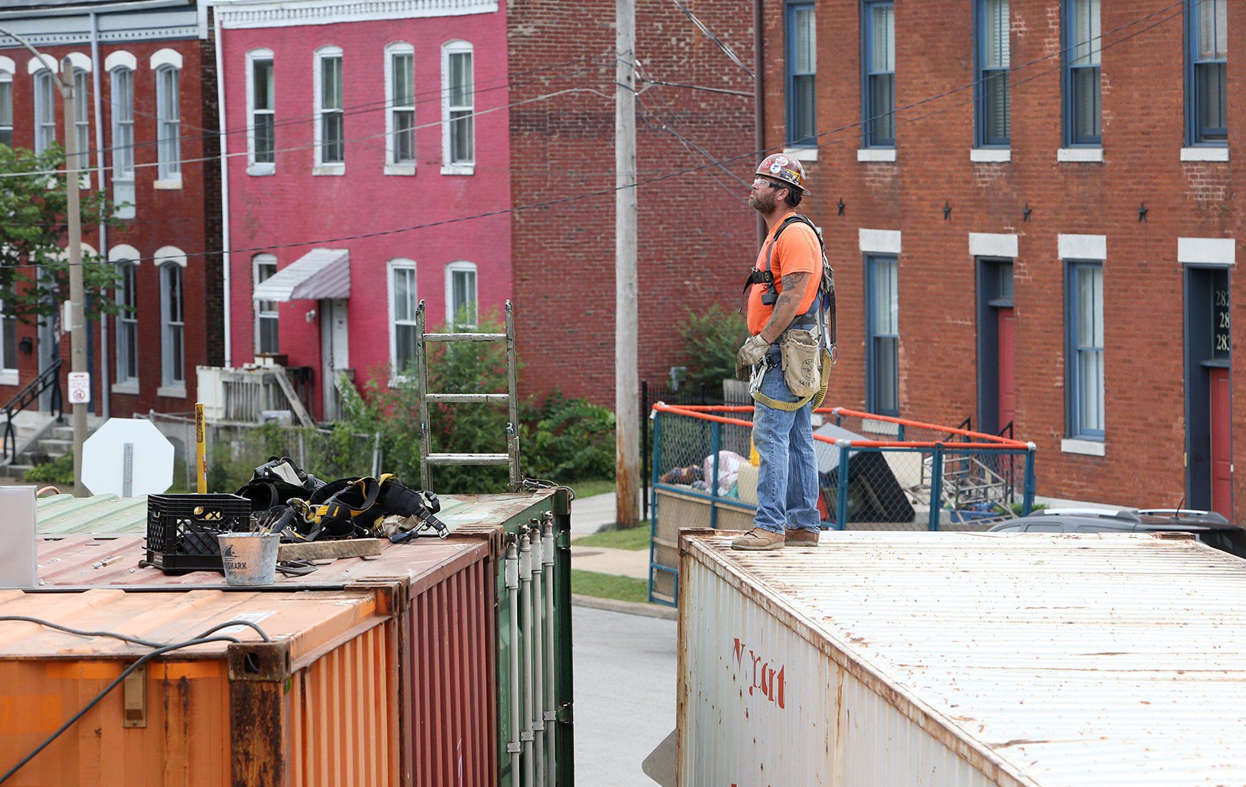 Shipping container home going up near Crown Candy